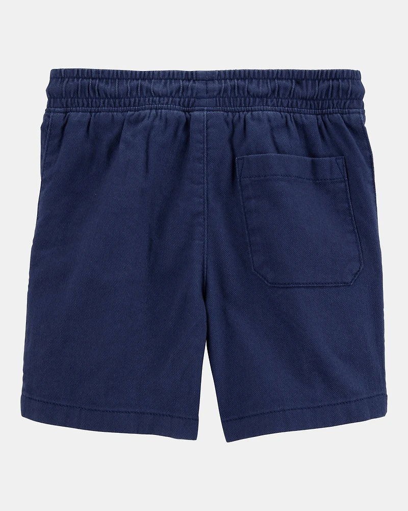 Boys Pull-On Twill Shorts - Navy