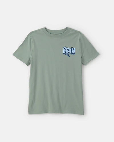 Boys 'Bruh' Graphic Tee - Green
