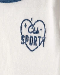 Baby Girl 'Club Sporty' Top - Ivory