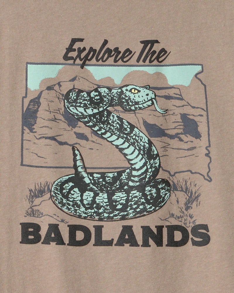Boys Snake Graphic Tee - Brown