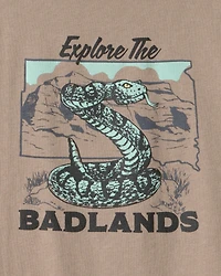 Boys Snake Graphic Tee - Brown