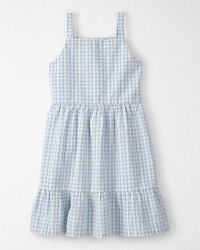 Girls Seersucker Dress Made with Organic Cotton