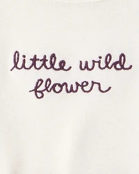 Baby Girl 3-Piece Floral Long-Sleeve Bodysuit & Pant Set - Purple/White