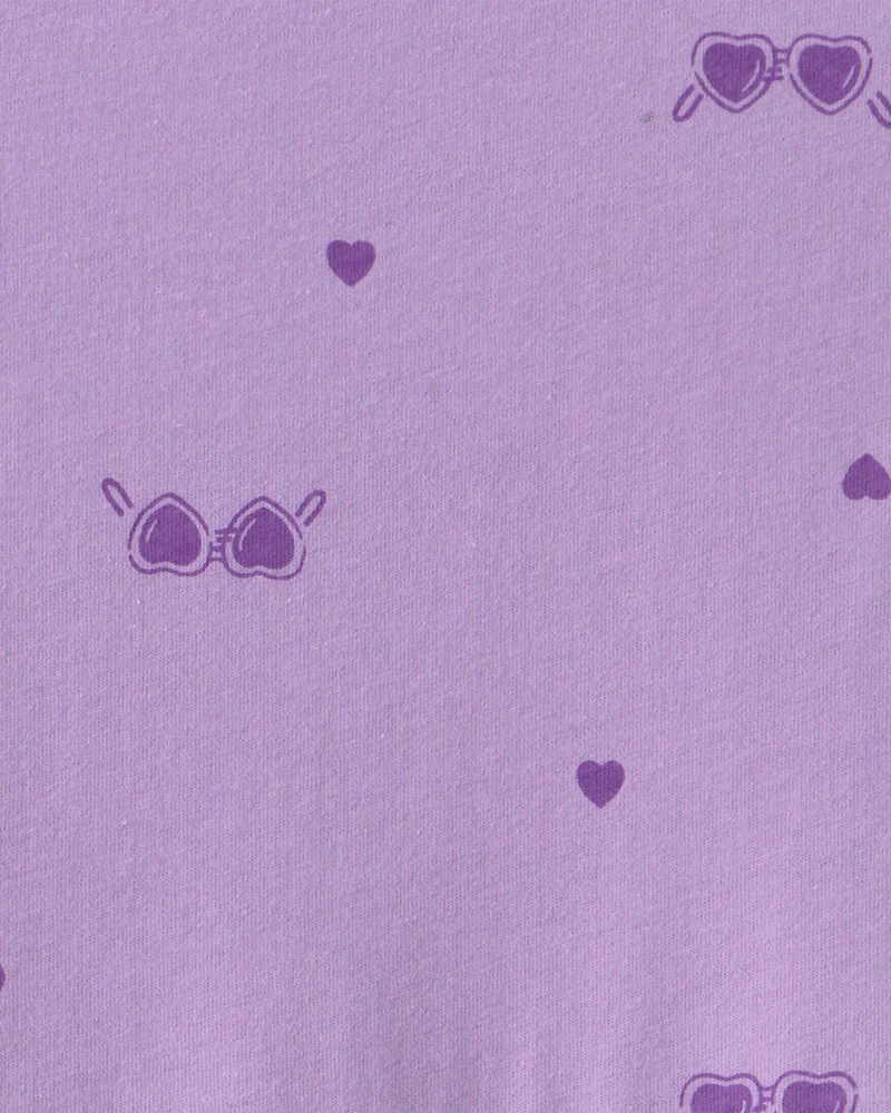 Girls Sunglasses Sleeveless Knit Dress - Purple