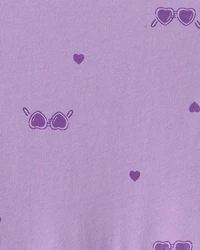 Girls Sunglasses Sleeveless Knit Dress - Purple