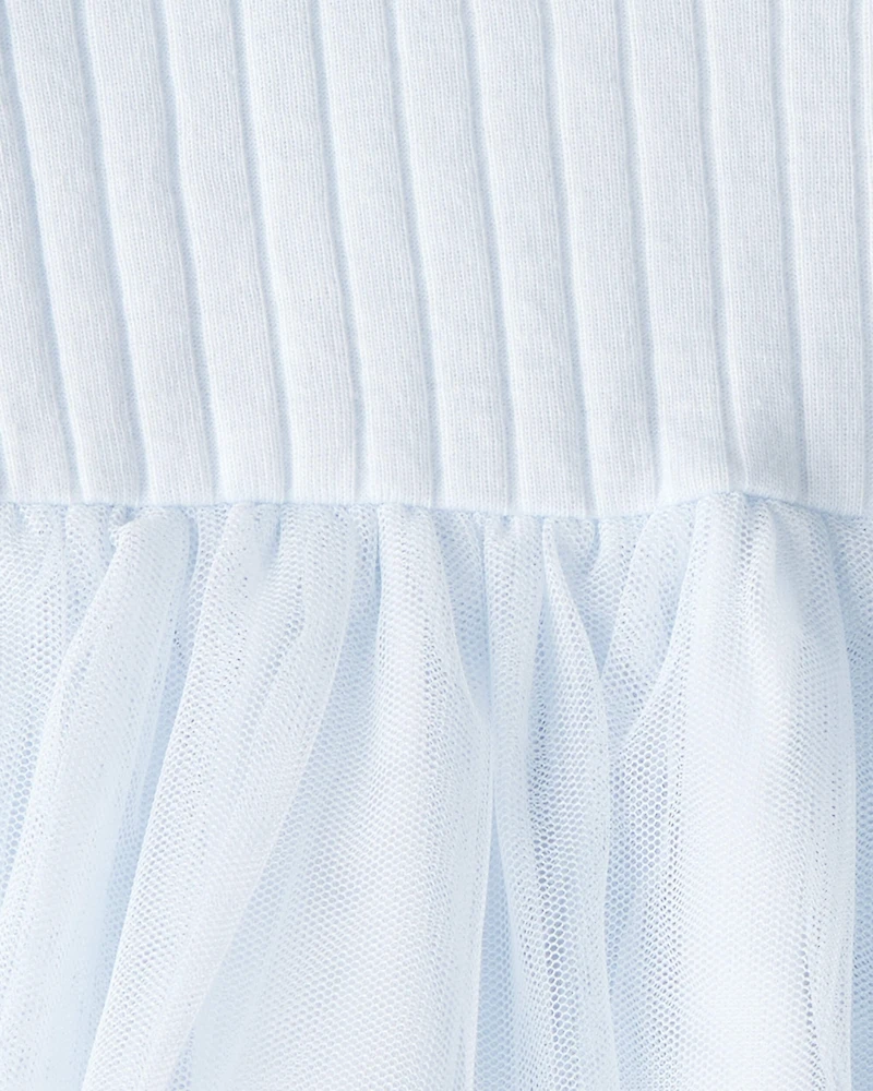Baby Girl Tulle Long-Sleeve Dress - Blue