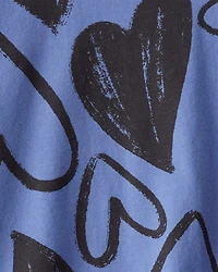 Girls Heart Pocket Tee - Blue