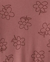 Toddler Girl 2-Piece Floral Cotton Long-Sleeve Tee & Pant Set - Pink