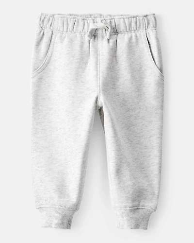 Baby Boy Solid Fleece Cotton Jogger - Grey