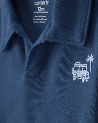 Baby Boy 2-Piece Car Top & Short Set - Blue