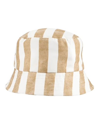Toddler Striped Bucket Hat - Tan/Ivory