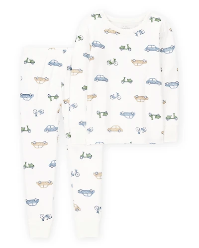 Toddler Boy Car Print PurelySoft 2-Piece Pyjamas - Ivory