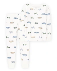 Toddler Boy Car Print PurelySoft 2-Piece Pyjamas - Ivory