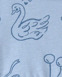 Baby Girl Bow Icon Long-Sleeve Knit Dress - Blue