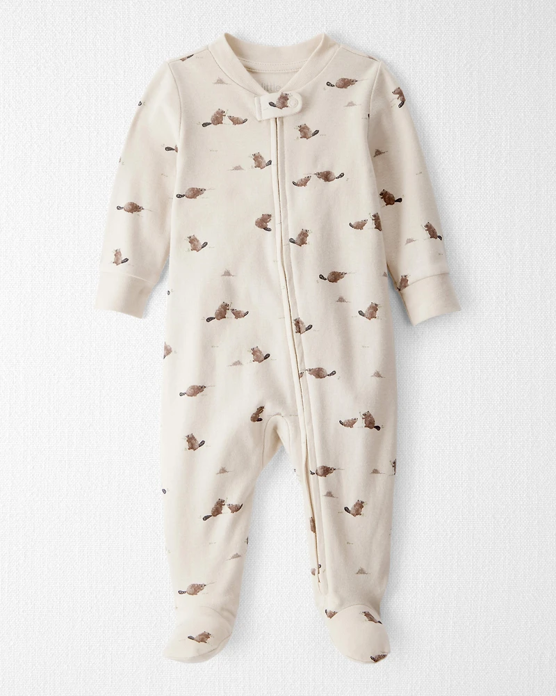 Baby Organic Cotton Sleep & Play Pyjamas Beavers' Creek Print