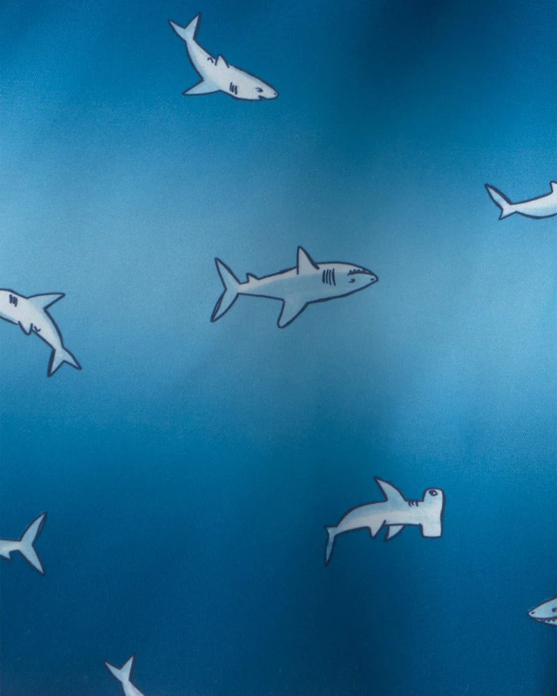 Boys Shark Ombre Swim Trunks - Blue