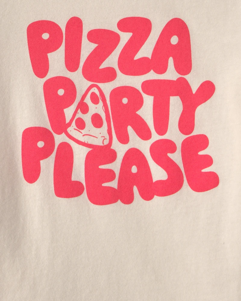 Toddler Pizza Graphic Tee - Cream