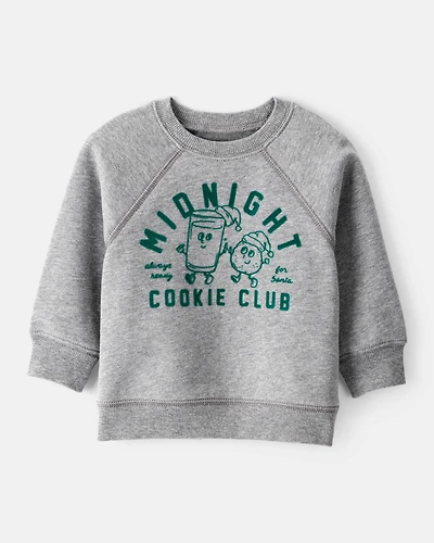 Baby Boy DayDream Fleece Midnight Cookie Club Long-Sleeve Pullover Sweatshirt - Grey