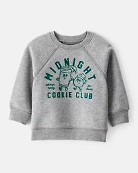 Baby Boy DayDream Fleece Midnight Cookie Club Long-Sleeve Pullover Sweatshirt - Grey