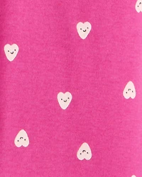 Girls Heart Print 100% Cotton Long-Sleeve Snug Fit 4-Piece Pyjamas - Navy/Pink