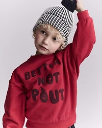 Toddler 'Better Not Pout'  Dolman-Sleeve Sweatshirt - Red