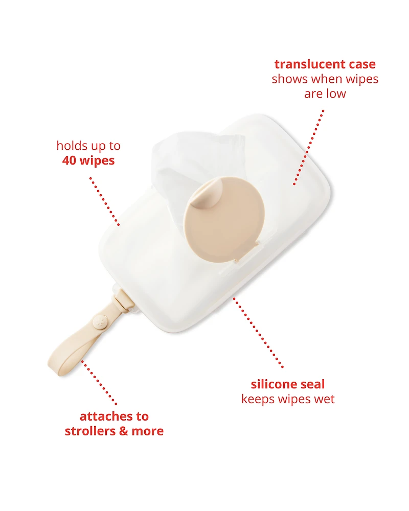 Grab & Go Snug Seal Wipes Case - White/Beige