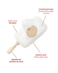 Grab & Go Snug Seal Wipes Case - White/Beige