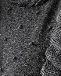 Baby Girl Ruffled Cotton Long-Sleeve Bodysuit - Grey