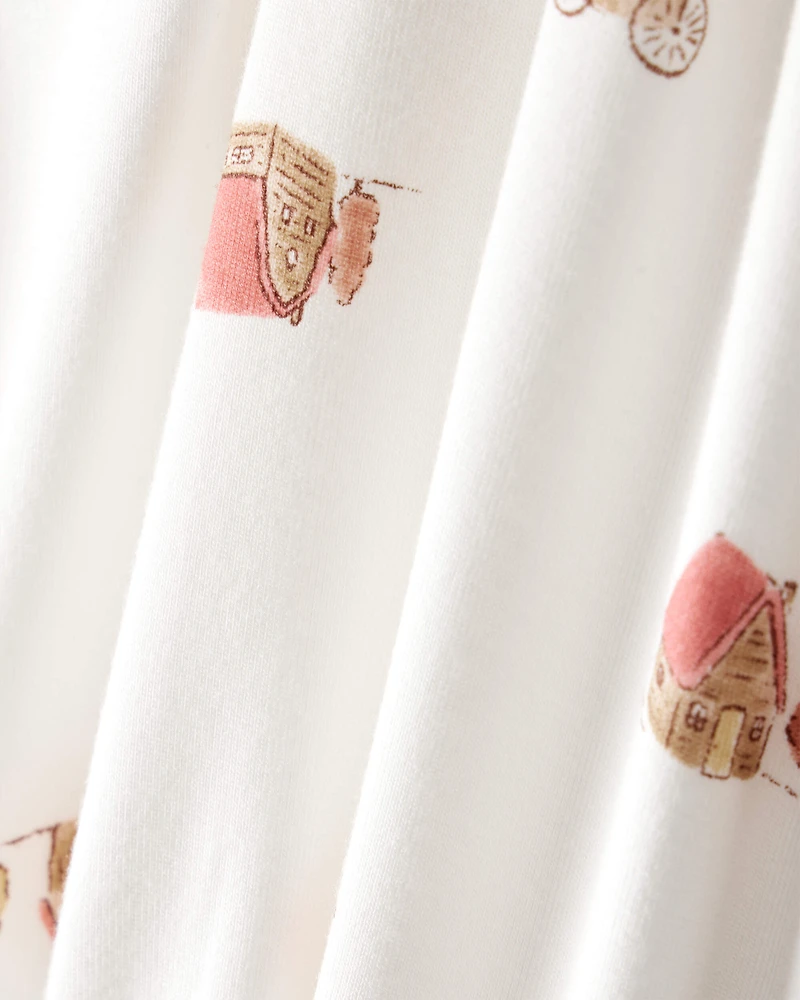 Baby Fall Print PurelySoft Long-Sleeve 2-Way Zip Sleeper- White