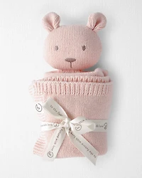 Baby Girl Organic Cotton Bear Lovey