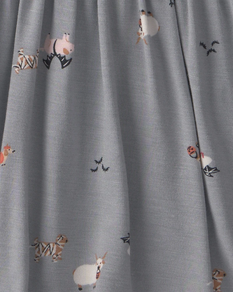 Baby Girl Halloween PurelySoft™ Long-Sleeve Bodysuit Dress - Grey