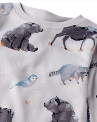 Toddler Organic Cotton Pyjamas Midnight Forest Print