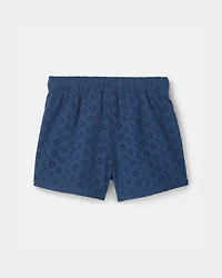 Girls Eyelet Shorts - Blue