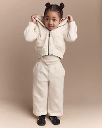 Toddler Girl Zip-Up Hoodie - Cream