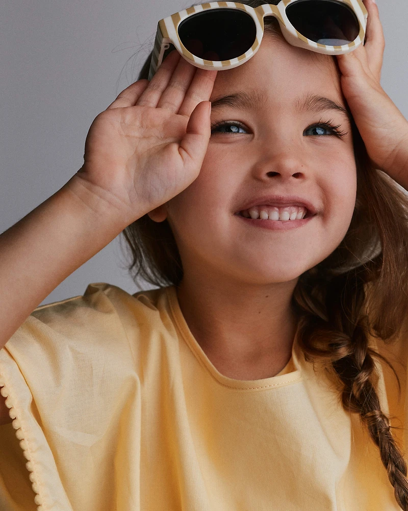 Toddler Girl Pom-Pom Swim Coverup - Yellow