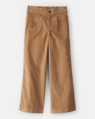 Girls Corduroy Wide-Leg Pants - Brown