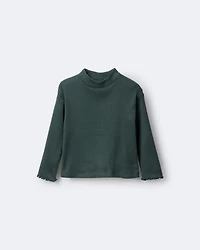 Toddler Girl Mock Neck Long-Sleeve Top - Dark Green