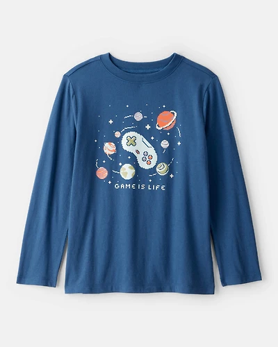 Boys Game Is Life Long-Sleeve Graphic Tee - Blue