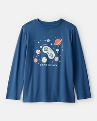 Boys Game Is Life Long-Sleeve Graphic Tee - Blue