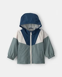 Baby Boy Colourblock Windbreaker- Blue/Green