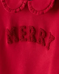 Toddler Girl Christmas Merry Long-Sleeve Pullover Sweatshirt - Red