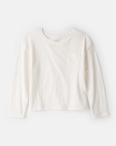 Girls Pocket Tee - Cream