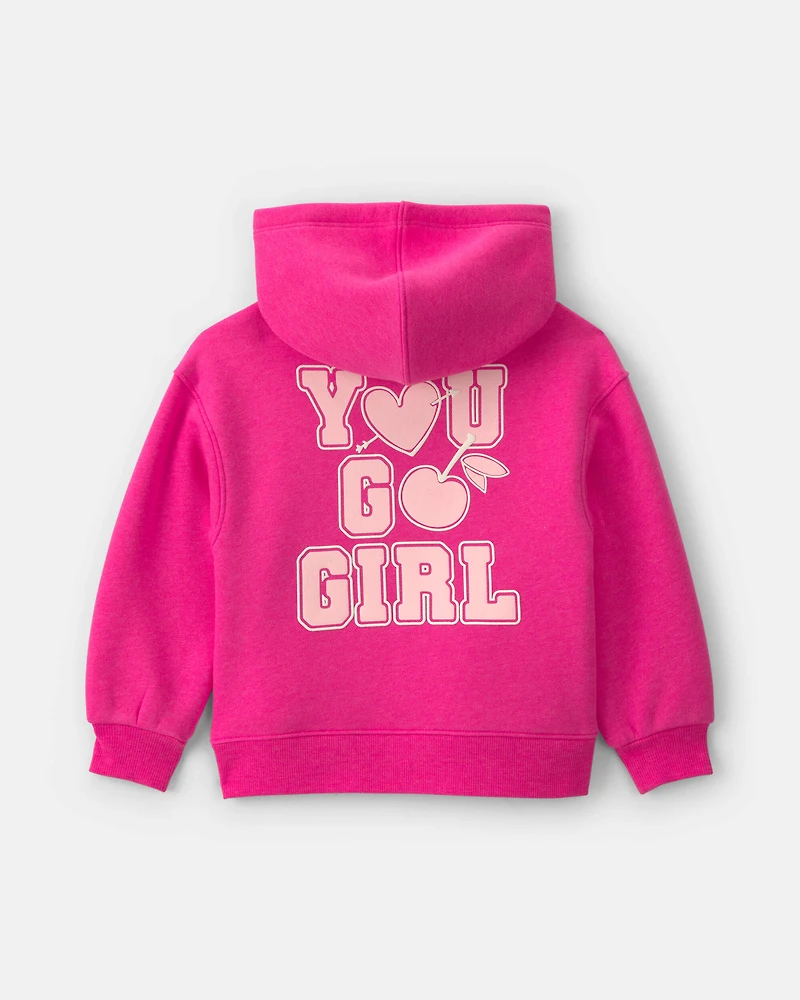 Toddler Girl Heart Fleece Long-Sleeve Top & Pant Set - Pink