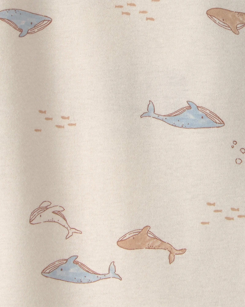 Baby 2-Pack Whale Rompers - Blue/Cream