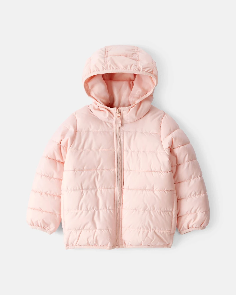 Toddler Girl Midweight Packable Puffer
