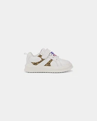 Toddler Girl Leopard Charm Sneakers - White