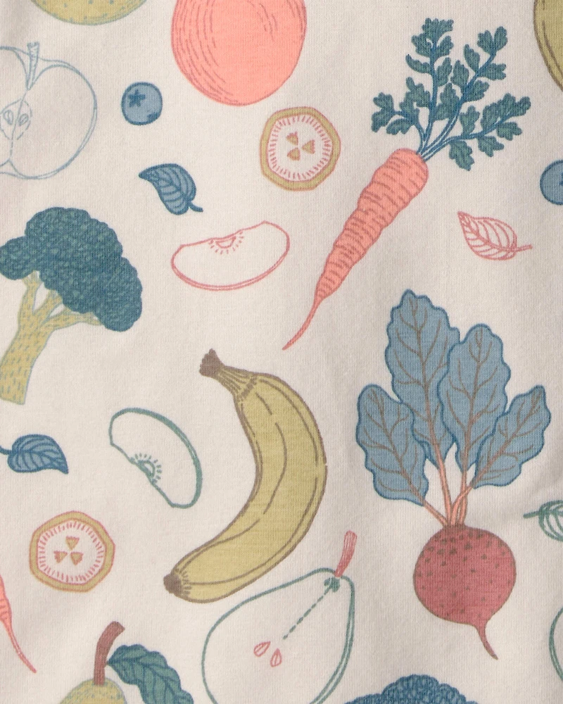 Baby 2-Pack Organic Cotton Rompers Veggie Fruit Print