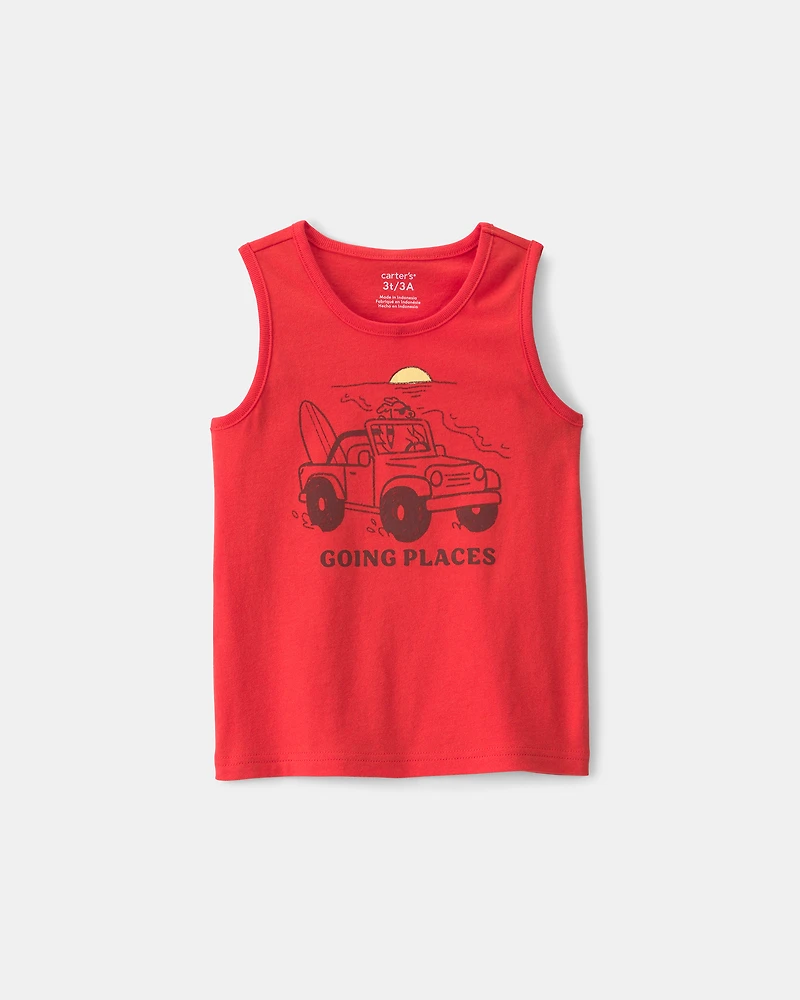 Baby Boy Dog Graphic Tank - Orange