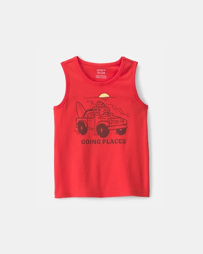 Baby Boy Dog Graphic Tank - Orange