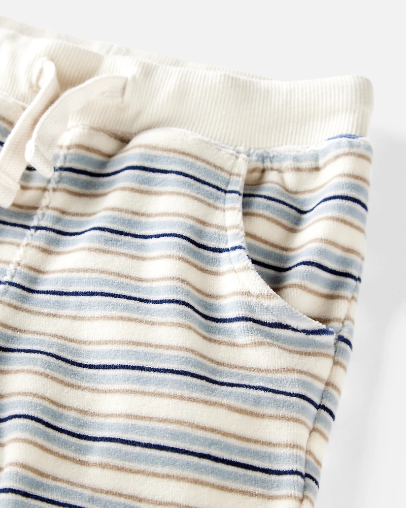Toddler 2-Piece Organic Cotton Velour Set Stripes